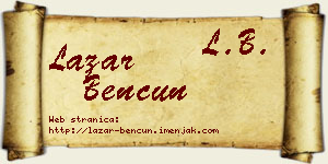 Lazar Bencun vizit kartica